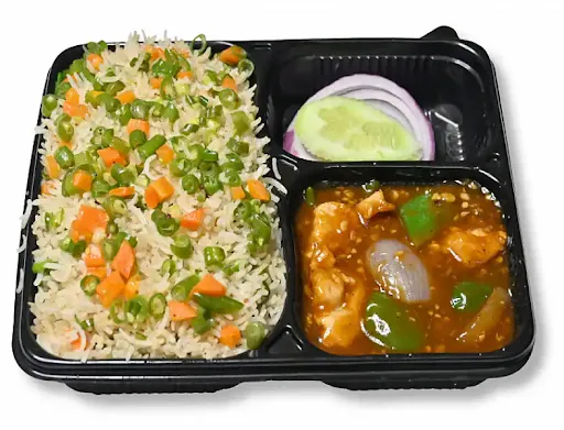 Fried Rice (250 Gm), Chilli Paneer, Salad