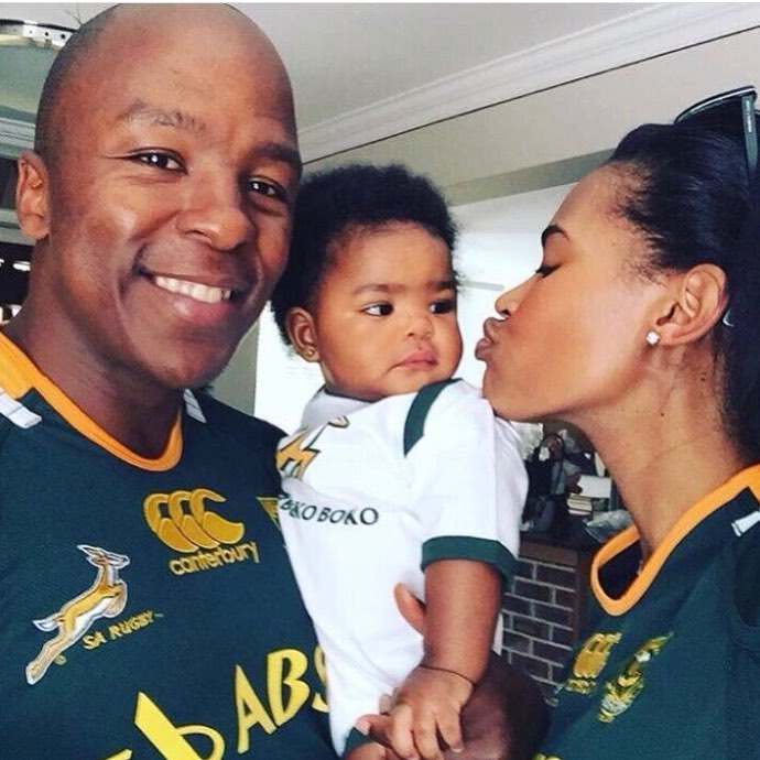 Zoe Mabalane with parents, musician Kabelo and actress Gail