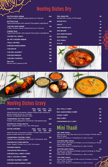 The Champaran Belly menu 
