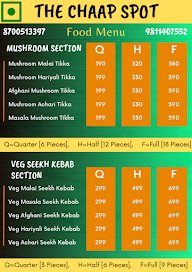 The Chaap Spot menu 1