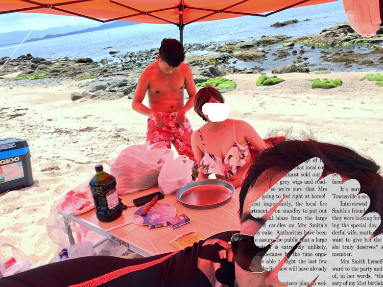ランドクルーザー100の海・志賀島・BBQ・まだ水冷たい・車の写真無しに関するカスタム事例の投稿画像1枚目