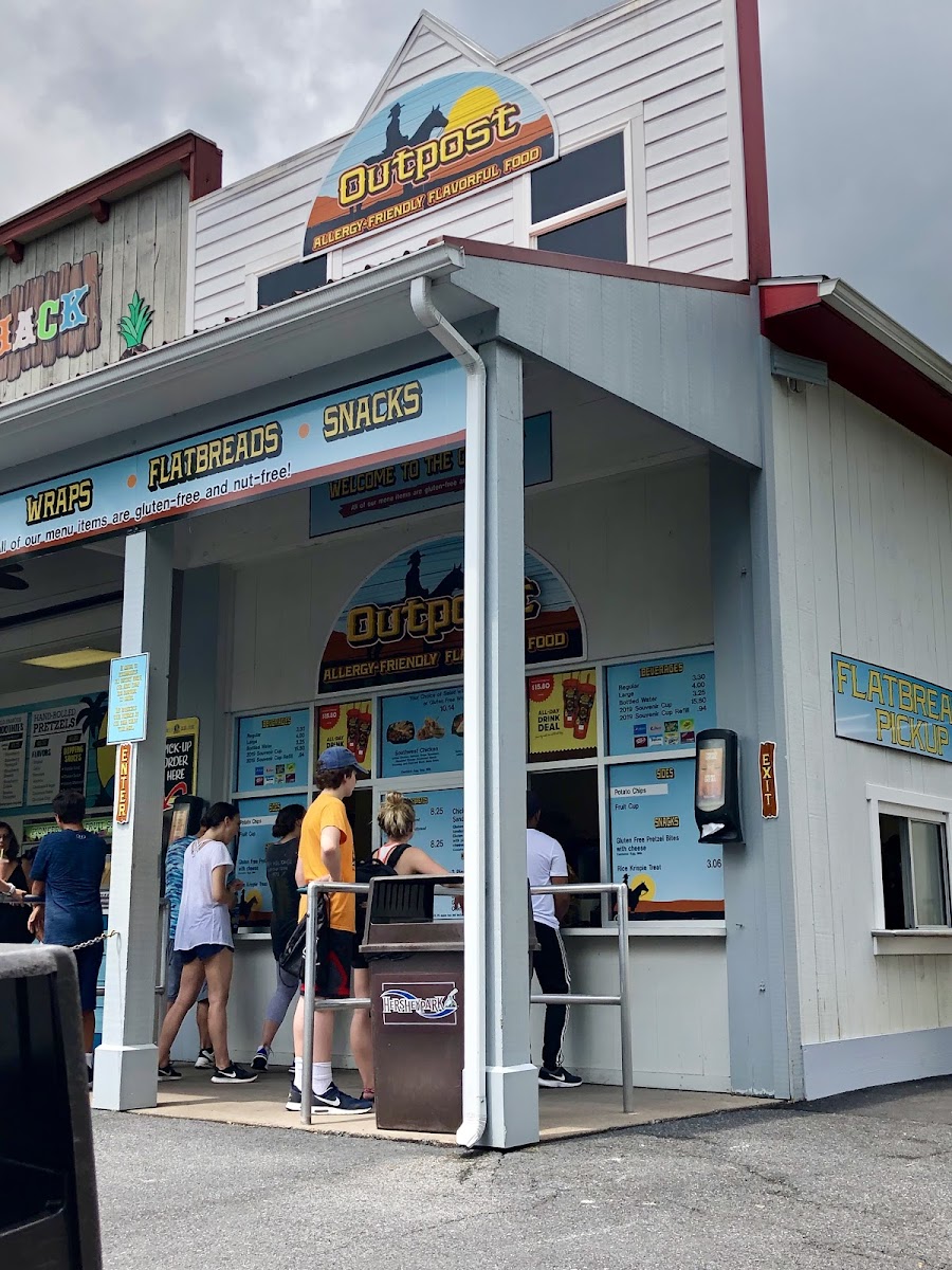 Outpost (gluten free/nut free) located in the Pioneer Frontier section of Hersheypark