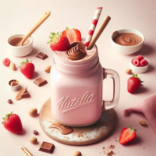 Strawberry Nutella Smoothie [450 Ml Mason Jar]