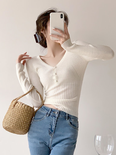 Title 5, Womens Wool Slim Fit Thin Sweater Bottoming Shirt