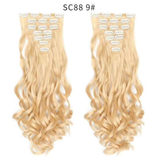 Title 2, Clip Inhair16 Card Long Curly Wig Patch instant...