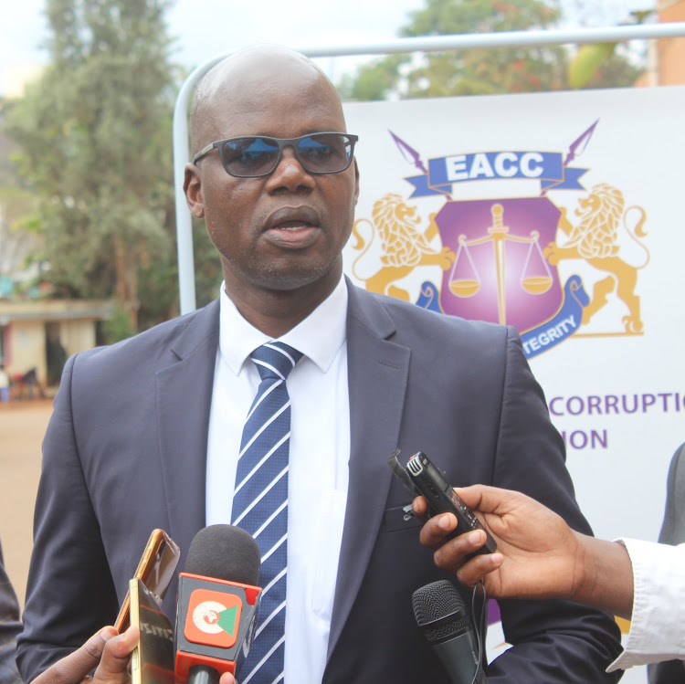 Ethics and Anti-Corruption Commission Central regional manager Abraham Kemboi.