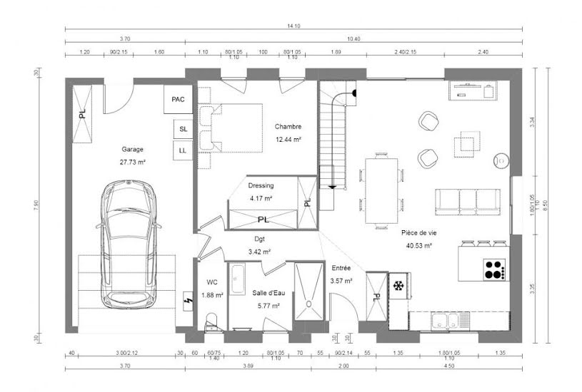  Vente Terrain + Maison - Terrain : 1 009m² - Maison : 96m² à Neufchâtel-en-Bray (76270) 