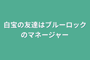 白宝の友達はブルーロックのマネージャー