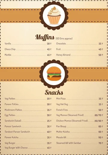 KC Bakers menu 