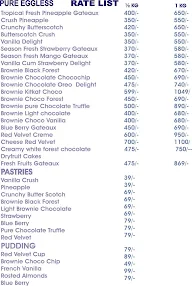 RJS Cakes & Bakes menu 1