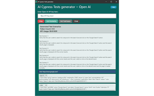 AI Cypress Tests generator