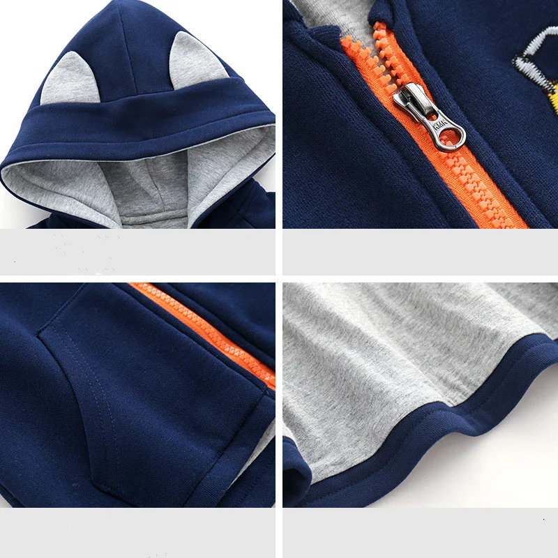 Verdikte kinderhoodie met ritssluiting voor kleine en middelgrote maten. Warme winterjas voor kinderen.