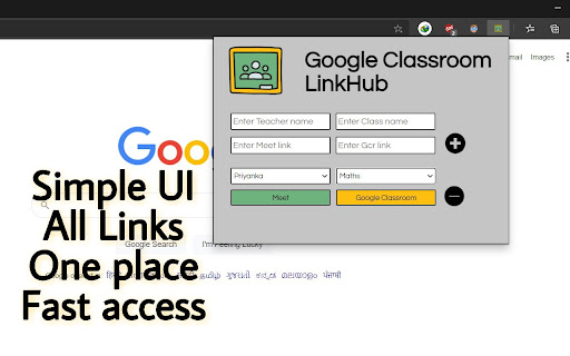 Google Classroom LinkHub