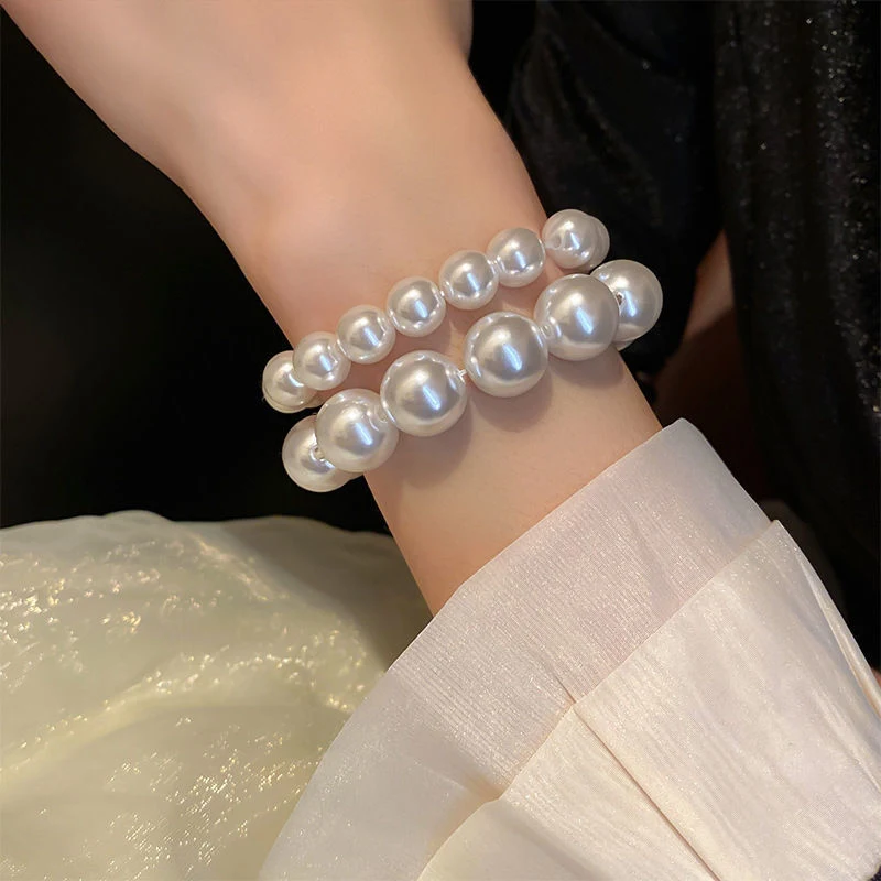 Title 10, Franse retro eenvoudige parel stretch armband, ...