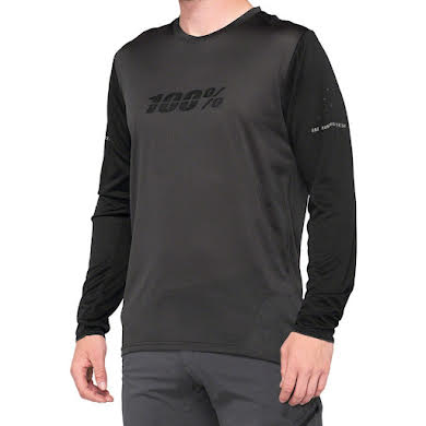 100% Ridecamp Long Sleeve Jersey - Black/Charcoal, Medium