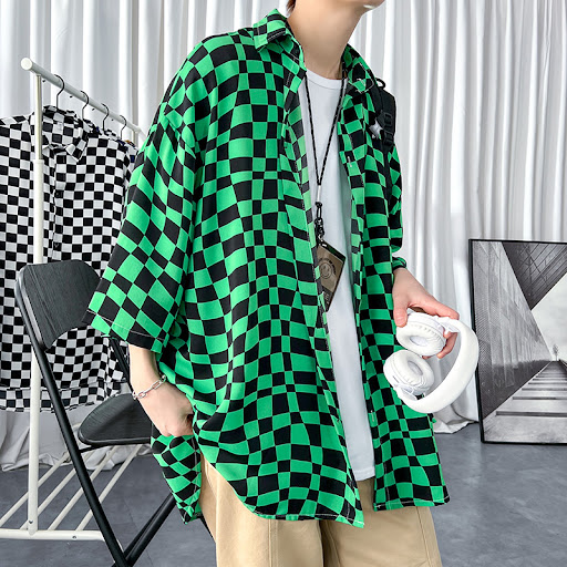 Title 6, Mens Ice Silk Jacket With Checkerboard Three Q...