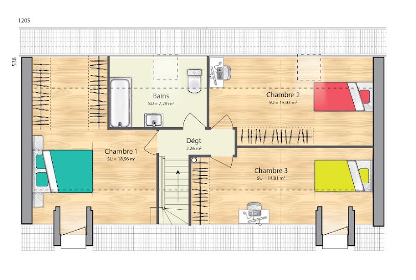  Vente Terrain + Maison - Terrain : 518m² - Maison : 105m² à La Ferté-Alais (91590) 