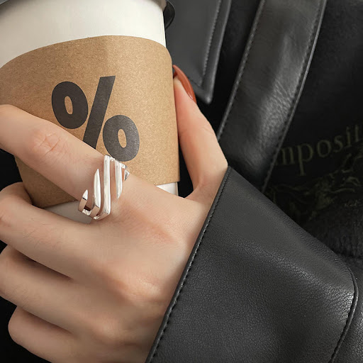 Title 3, Womens Simple Hollow Multi-layer Twill Ring. A...
