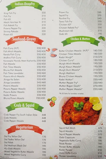 Fisherman's Fare menu 