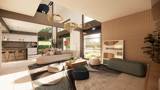 Contemporary house with pool and garden 2