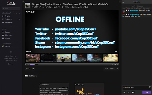 Twitch Bigger Font chrome extension