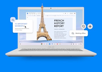 Document Google Docs en train d'être modifié en mode hors connexion sur un Chromebook.