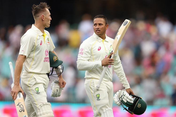 Marnus Labuschagne and Usman Khawaja shared a partnership of 135 runs for the second wicket on a frustrating opening day of the first Test with South Africa which was cut short by the weather,