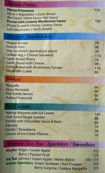 Kadimi Sweets menu 