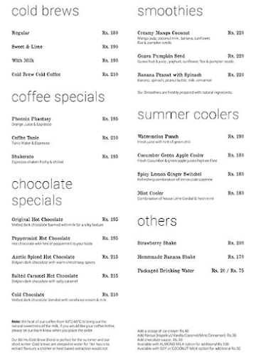 Artsy Coffee And Culture menu 