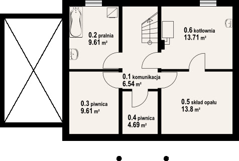 Dziekanów 3 - Rzut piwnicy