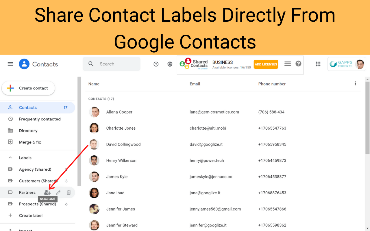 Share Google Contacts Plugin Preview image 3