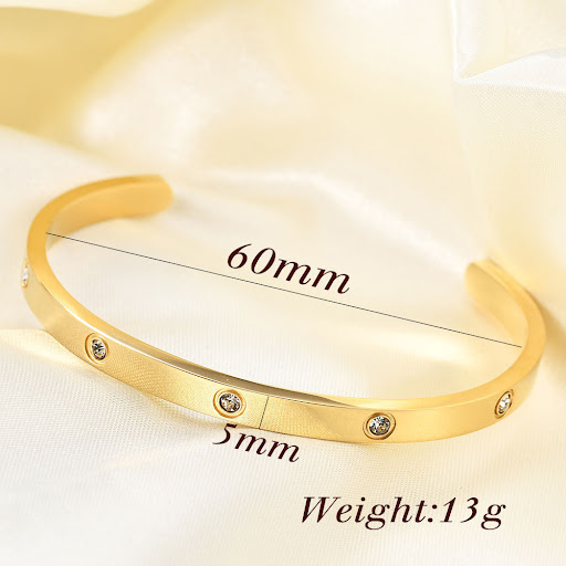 Title 2, Personalized C-Type Open Titanium Steel Bracele...