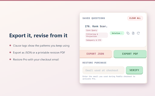 SQLens: LeetCode Helper & Study Notes screenshot 4