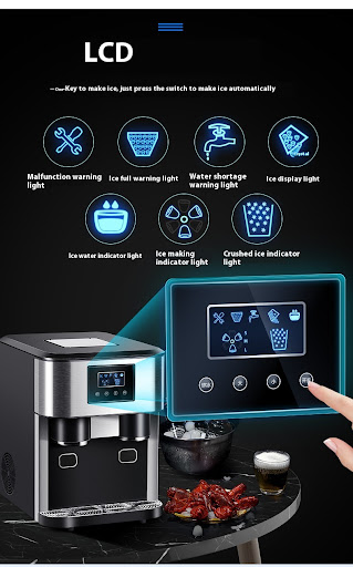 Title 18, Desktop Ice Maker Ice Crusher Cold Water Three-...