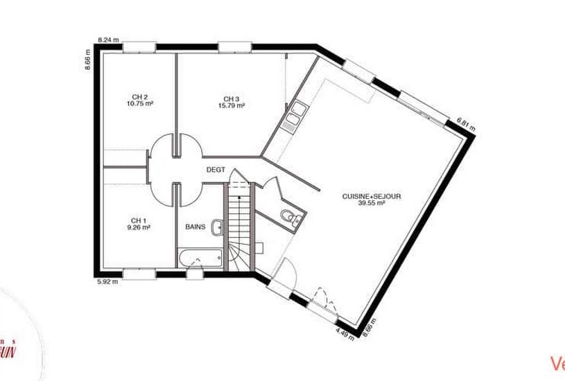  Vente Terrain + Maison - Terrain : 1 035m² - Maison : 92m² à Mouthiers-sur-Boëme (16440) 