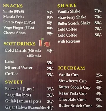 Radhika Sweets & Restaurant menu 