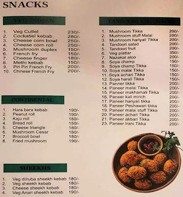 Vintage Knite menu 