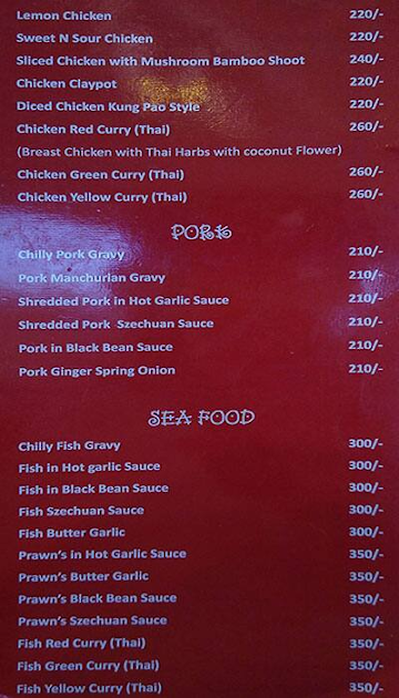 Freedom Corner menu 