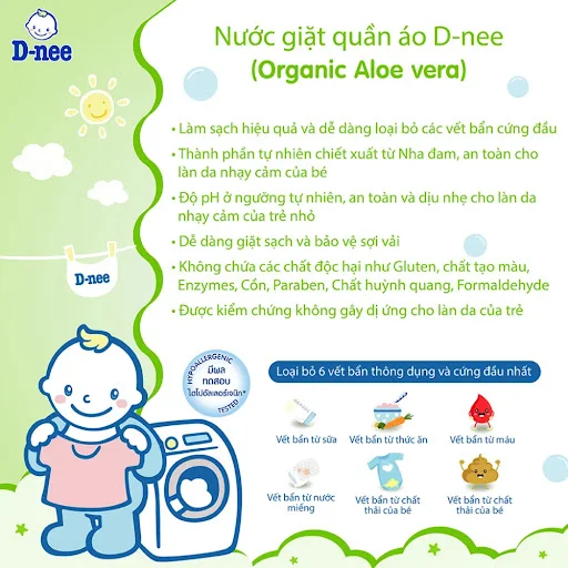 Nước Giặt Quần Áo Em Bé D-nee Xanh Lá 3L