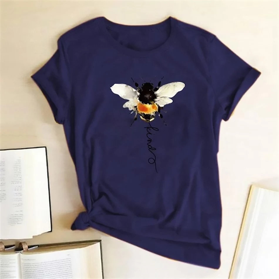 Populaire losse hardloop T-shirt met 3D-geprinte bijenmode, casual en comfortabel, perfect voor dagelijks gebruik en sport