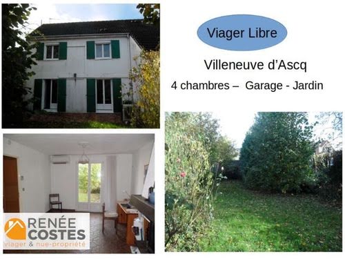 Vente viager 5 pièces 95 m² à Villeneuve-d'Ascq (59491), 187 600 €