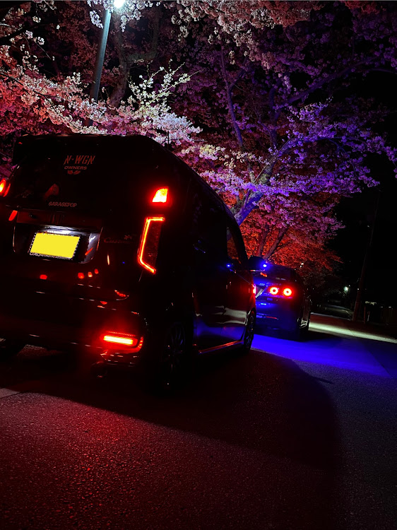 クラウンアスリートのN-wgnカスタム・桜と愛車・夜桜・車好きカップル・滋賀県民に関するカスタム事例の投稿画像2枚目