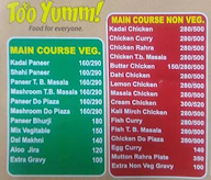 Too Yumm menu 2