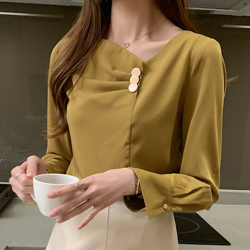 Title 6, New Trendy All-match Long-sleeved Chiffon
