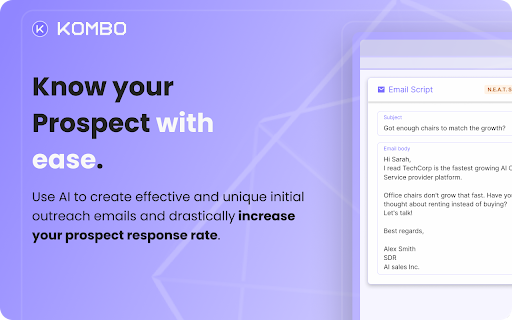 Kombo - Prepare your first call & email outreach in less than 30s