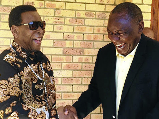 King Goodwill Zwelithini and Deputy President Cyril Ramaphosa in jovial mood yesterday.