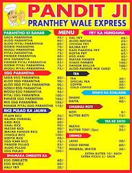 Pandit Ji Parathe Vala menu 2