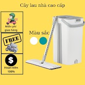 Bộ Lau Nhà Tự Vắt Pulito - Chổi Lau Nhà Thông Minh Cán Dài Đầu Xoay 360 Kèm Thùng Vắt 2 Ngăn Và Bông Lau Bln - R3