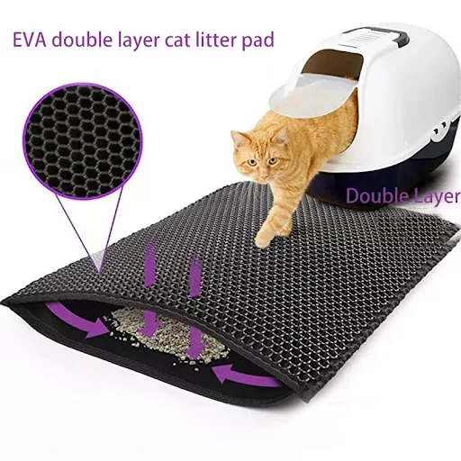 Double Layer EVA Cat Litter Pad Waterproof Non-slip Sand Basin Filter Kitten Dog Washable Mattress Floor Mat Pet Clean S