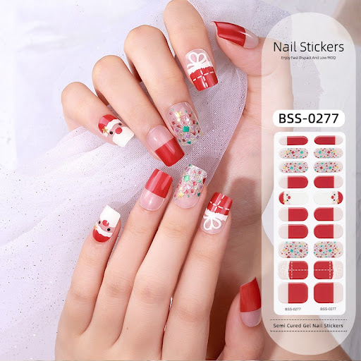 Title 2, Christmas Gel Nail Art Sticker UV Nail Sticker....